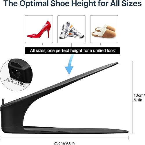 Miniatura 3 de Organizador de ranura para zapatos de una sola pieza, paquete de 10 apiladores que ahorran espacio para armario, entrada y zapatero  No necesita