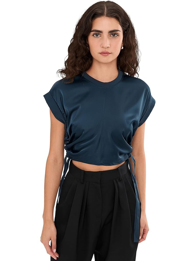 Blue AllSaints Mira Satin Tee