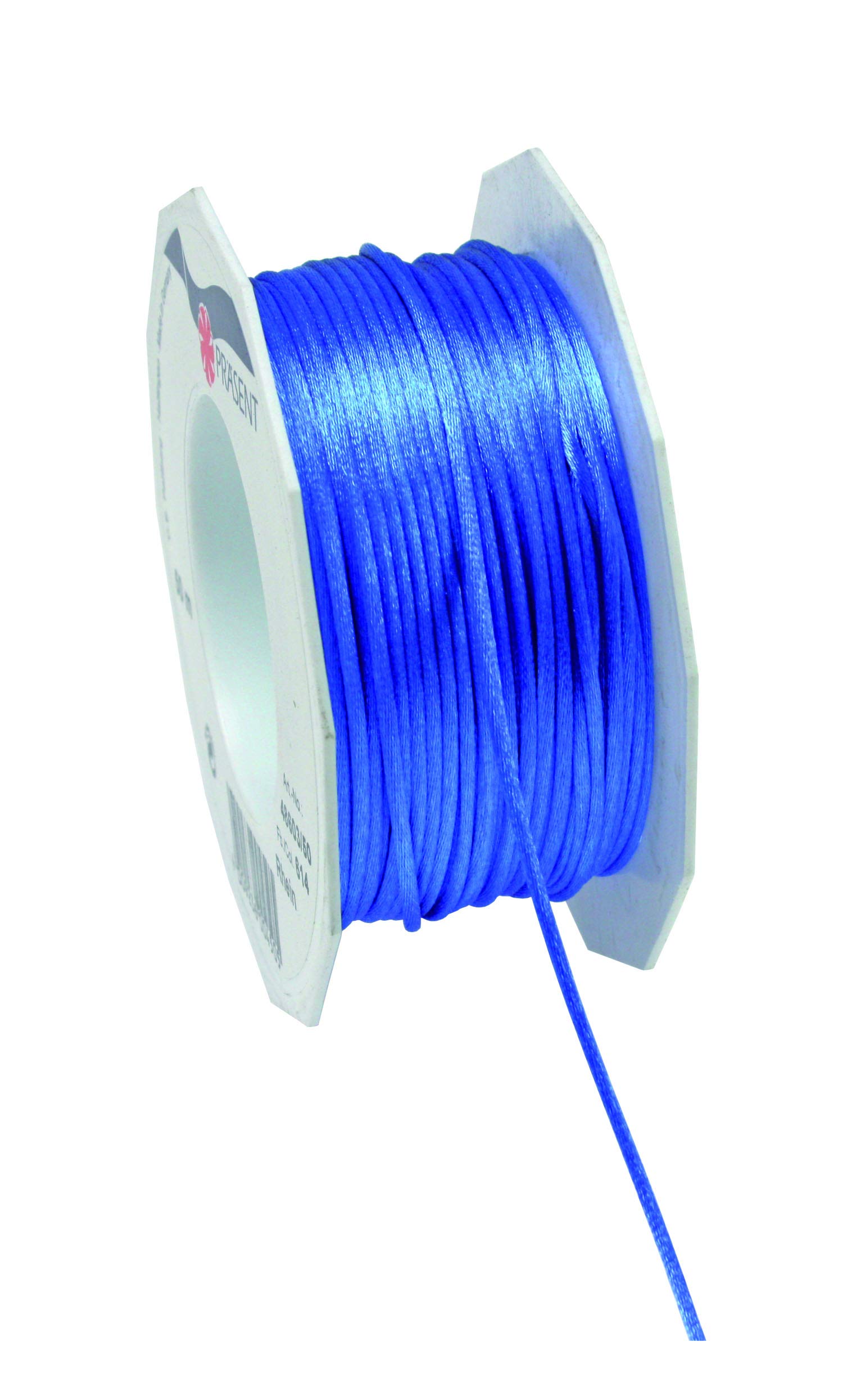C.E. Pattberg RHEIN Cord Ribbon, Blue, 50 m Braided Cord for Wrapping Gifts Parcels, and Presents, 3 mm Width