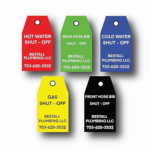 Engraved Valve Tags, Custom Stamped Plumbing Labels, Laser