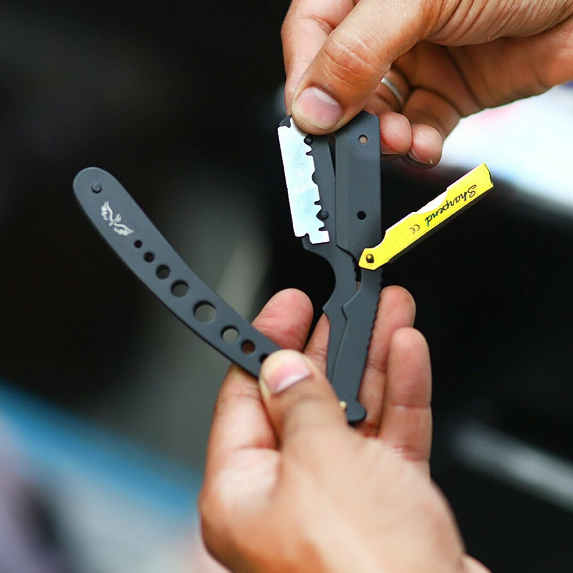 Sharpend Professional straight razor for men Handmade stainless Steel straight Razor kit Barber Razor Men Straight Razor Blade shavette straight edge razor