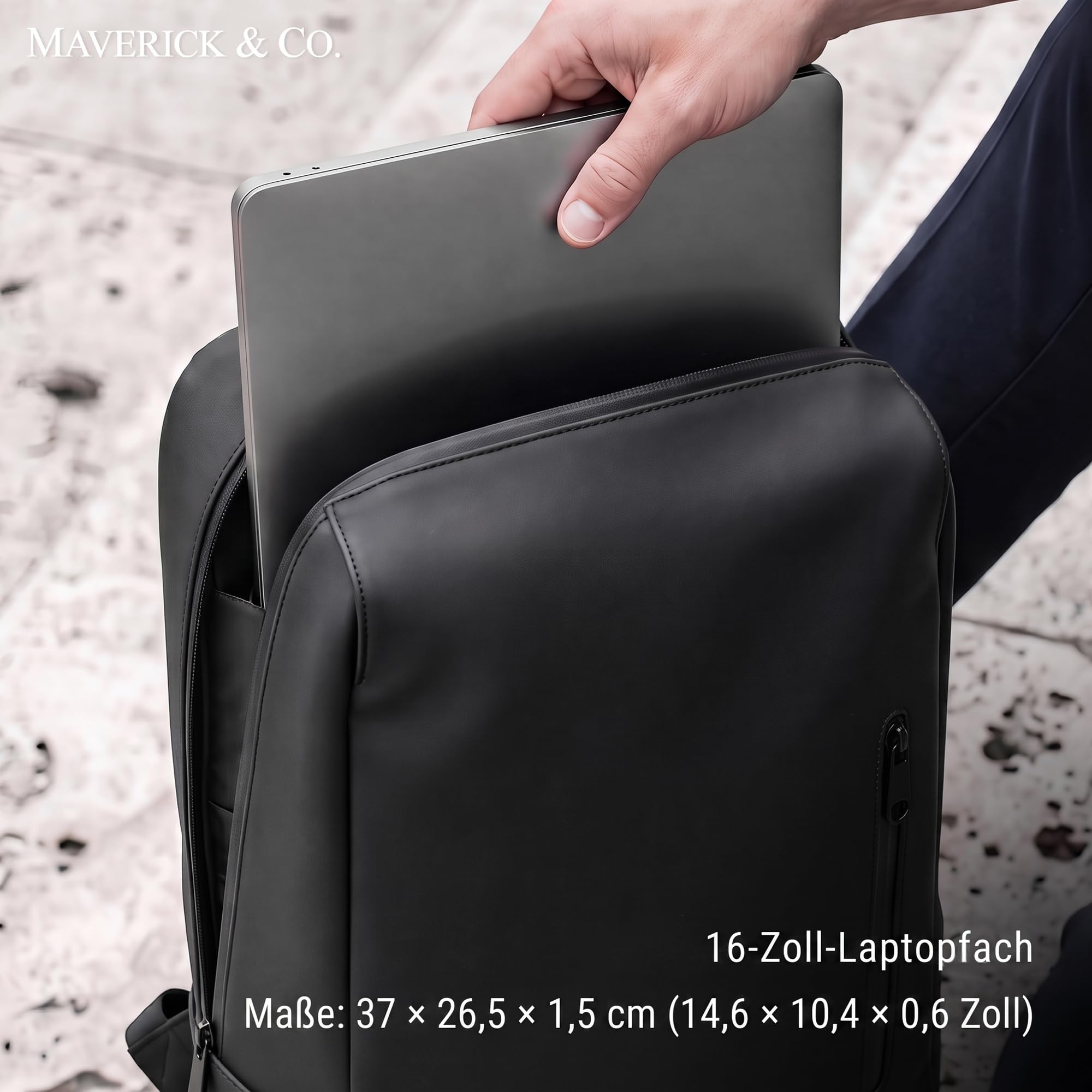 Maverick & Co. Vista Zaino Business 14,5L Laptop 16", Nero