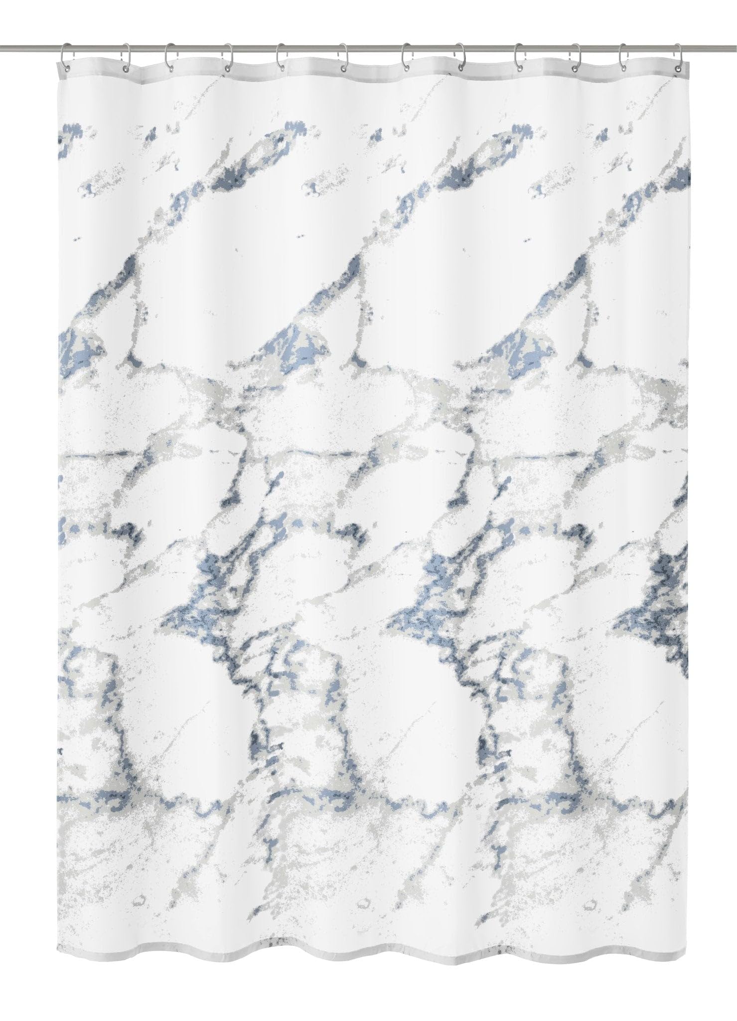 Kleine Wolke Duschvorhang Textil Marble Anthrazit 240 x 180 cm | OEKO-TEX zertifiziert, wasserabweisend, verstärkte Ösen, mit Beschwerungsband, weiches Textilgewebe, maschinenwaschbar