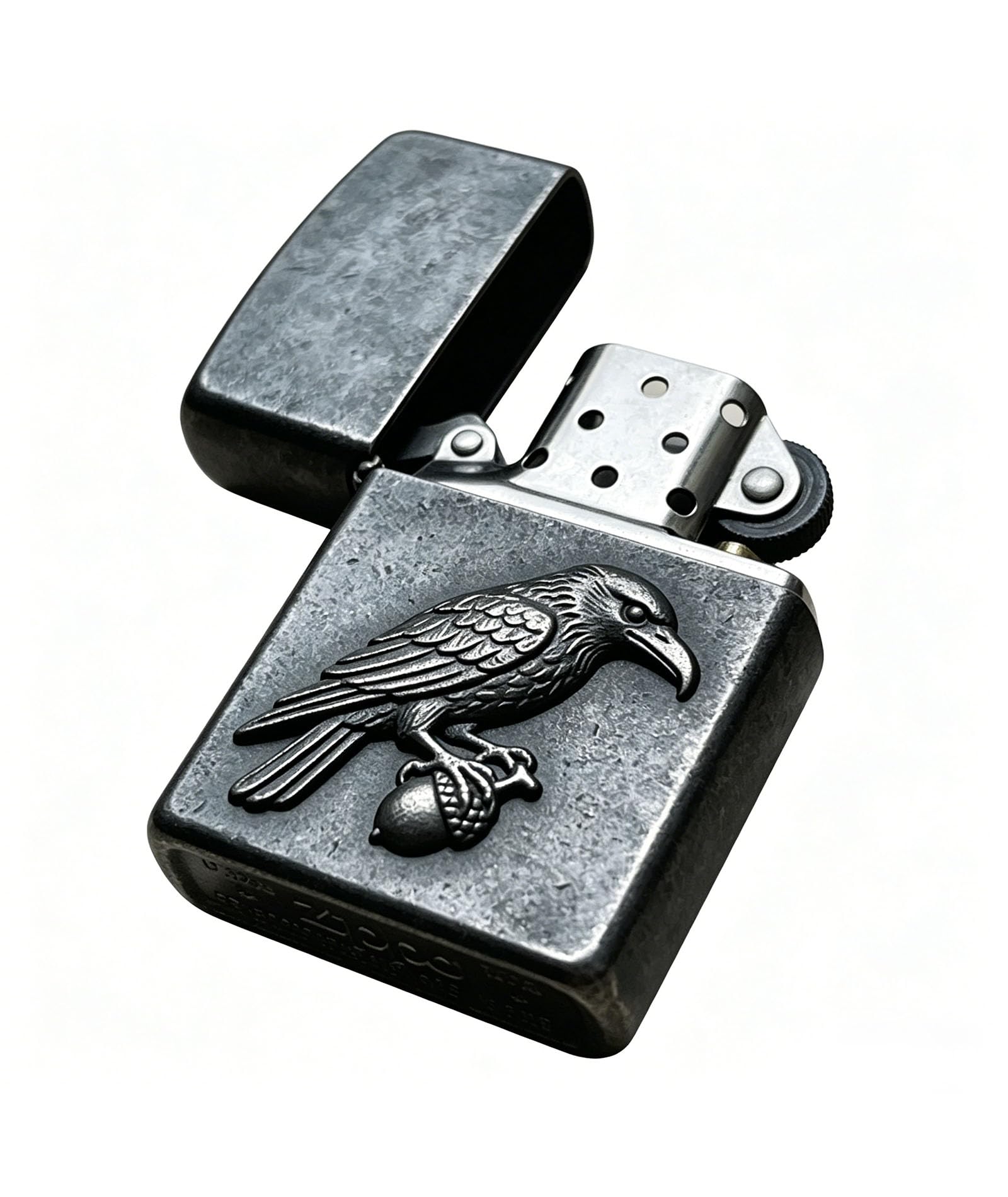 Carving Bird Trench Lighter Reusable Vintage Kerosene Grinding Wheel Lighter for Collection Decorative Gift Present (C)