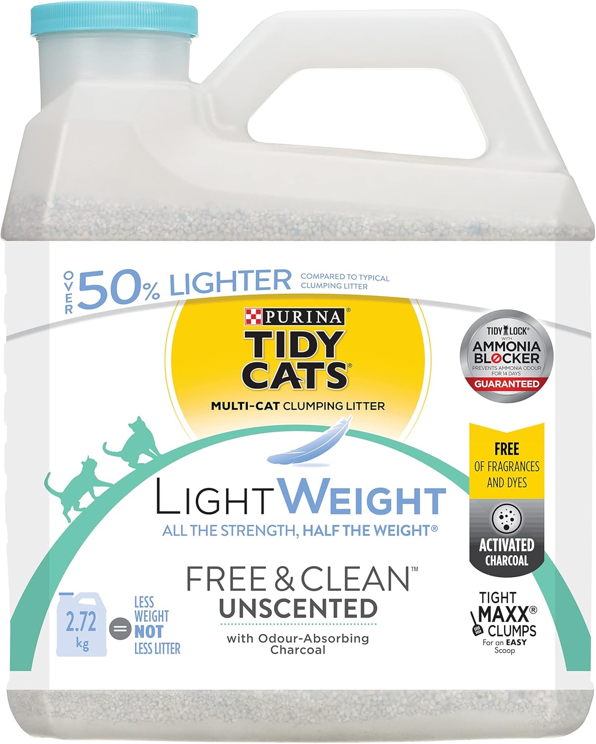 Tidy Cats Free & Clean Lightweight Cat Litter for Multiple Cats 2.72