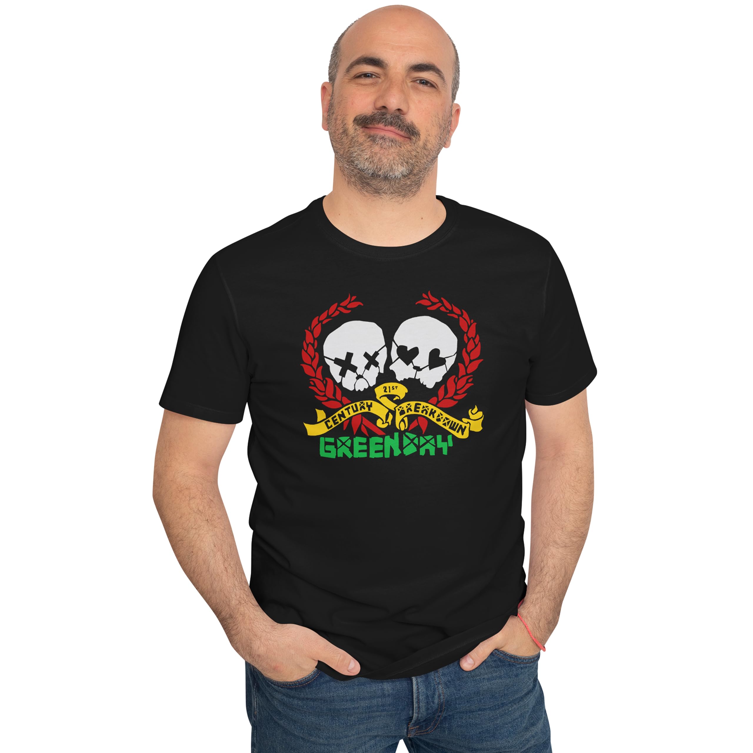 Men’s Punk Rock Skull Graphic T-Shirt | 21st Century Rebel Streetwear Tee | Black Casual Cotton T-Shirt