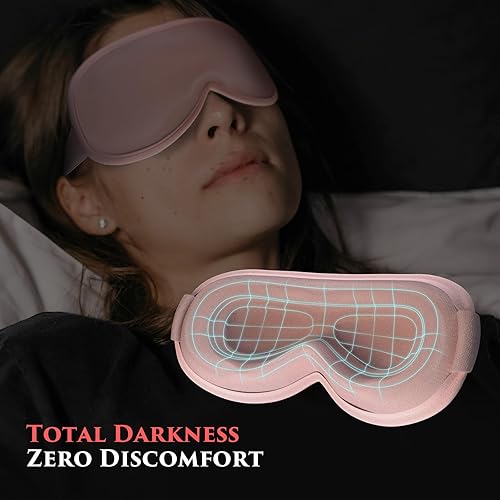 Miniatura 2 de Máscara de ojos ponderada para dormir, máscaras de ojos para dormir con correa ajustable, extensiones de pestañas para mujeres y hombres, contorno