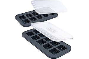 Souper Cube 2-Pack Silicone Freezer Trays with Lids for Efficient Food Storage