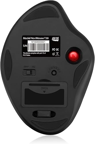 Miniatura 3 de Adesso iMouse T30 Ratón ergonómico inalámbrico con receptor Nano USB, diseño programable de 7 botones e interruptor DPI de 5 niveles, color negro