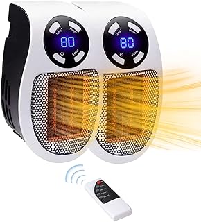 The Top Alpha Heater 2023 Upgrade 500W Ceramic Alpha Heater Small Space Heater Portable Heater Plug in Wall Heater for Indoor Electric Heater with Adjustable Thermostat & Timer Overheat Protection LED