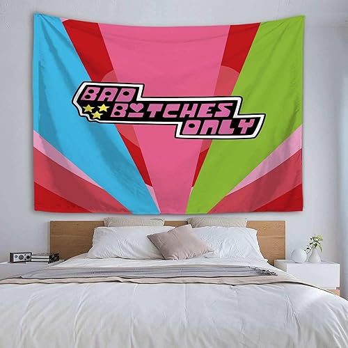 HuxtleEssentials Tapiz de pared retro femenino, tapiz estético de decoración hippie, arte de pared vintage de los años 70 y 60, para colgar en la