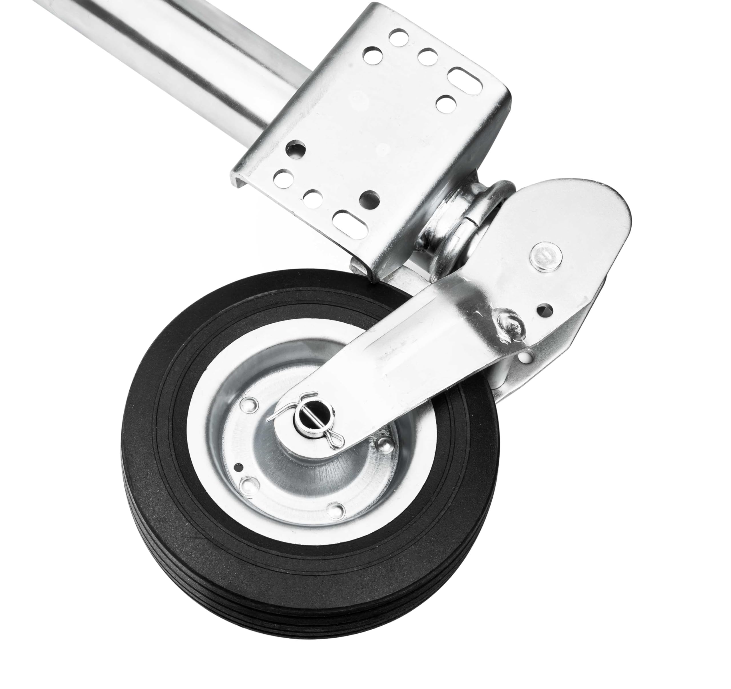 Anhänger Stützrad Automatik 60 mm klappbar Stützlast 400 kg mit Montiersatz Hochleistungs Stützrad für Trailer und PKW Anhänger