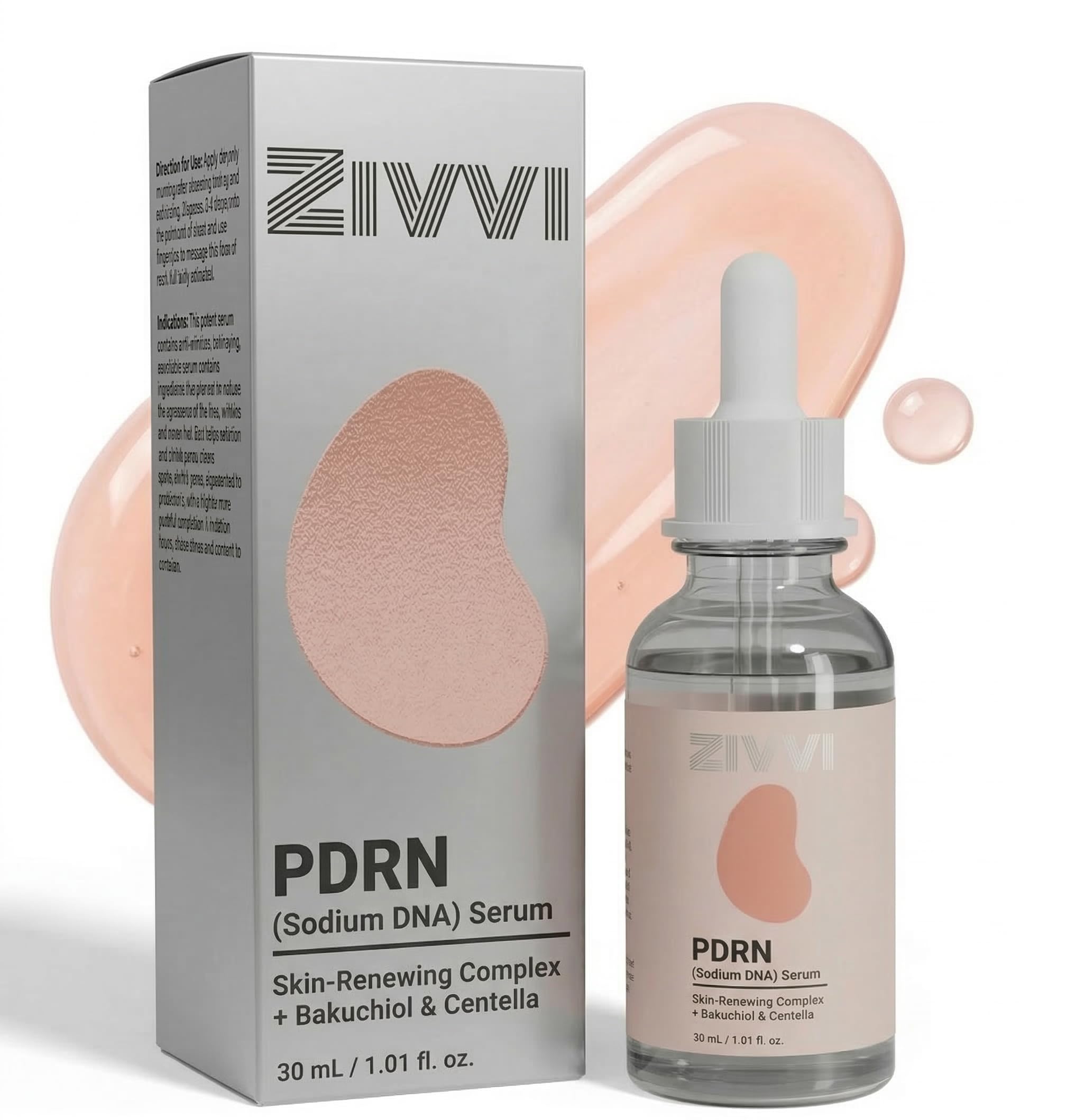ZIVVI Korean PDRN Salmon DNA Serum - Premium Anti-Aging Skin Care for Wrinkles, Hydration and Textured Skin - K-Beauty Hydrolyzed Sponge with