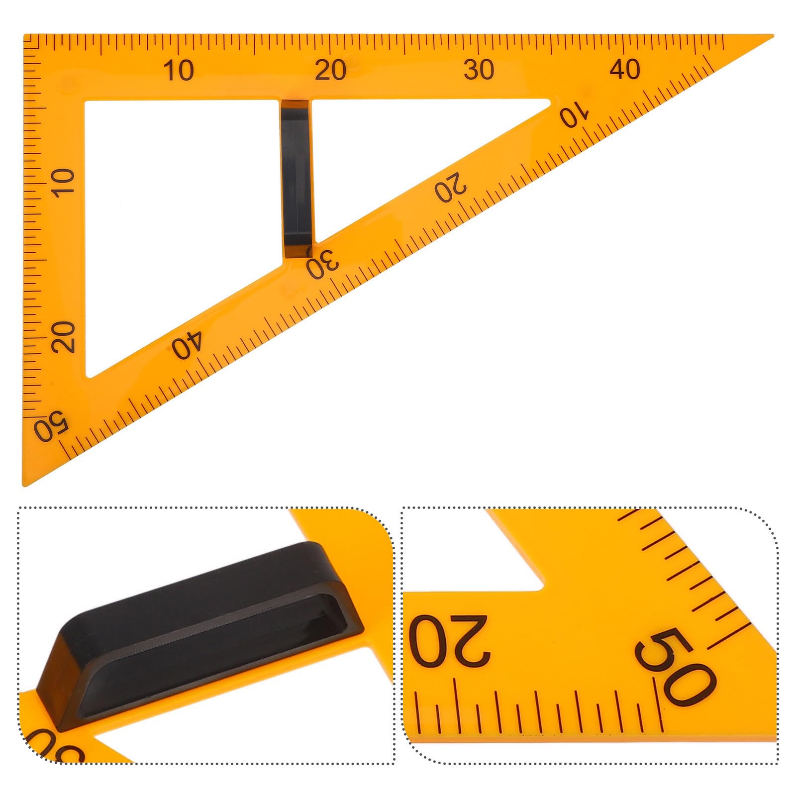 Équerre Magnétique en Plastique pour Tableau Noir Poignée Amovible, Règle Triangulaire 60° pour Démonstrations Géométriques en Milieu Scolaire