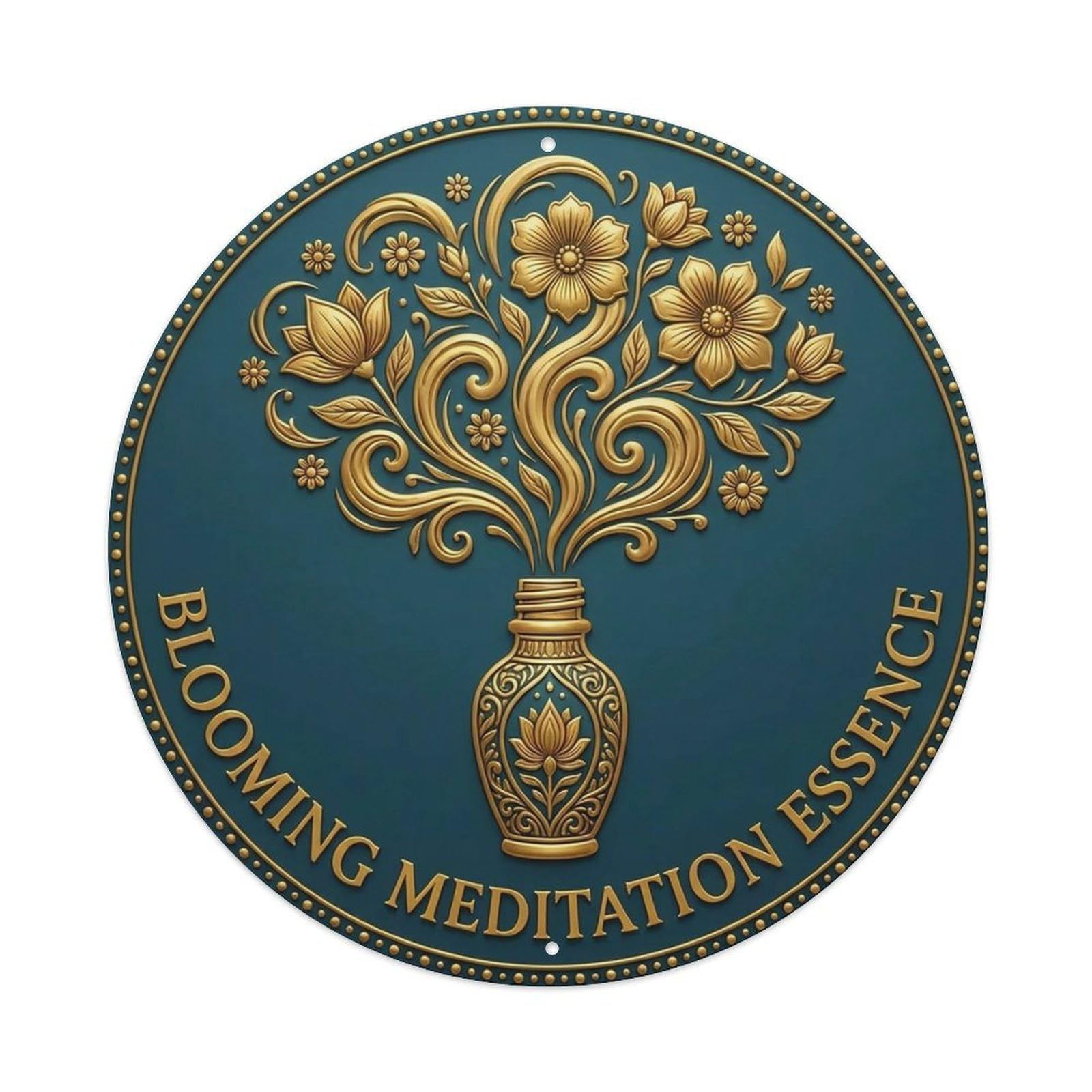 Vintage Blooming Meditation Essence Flower Zen Yoga Metal Tin Sign