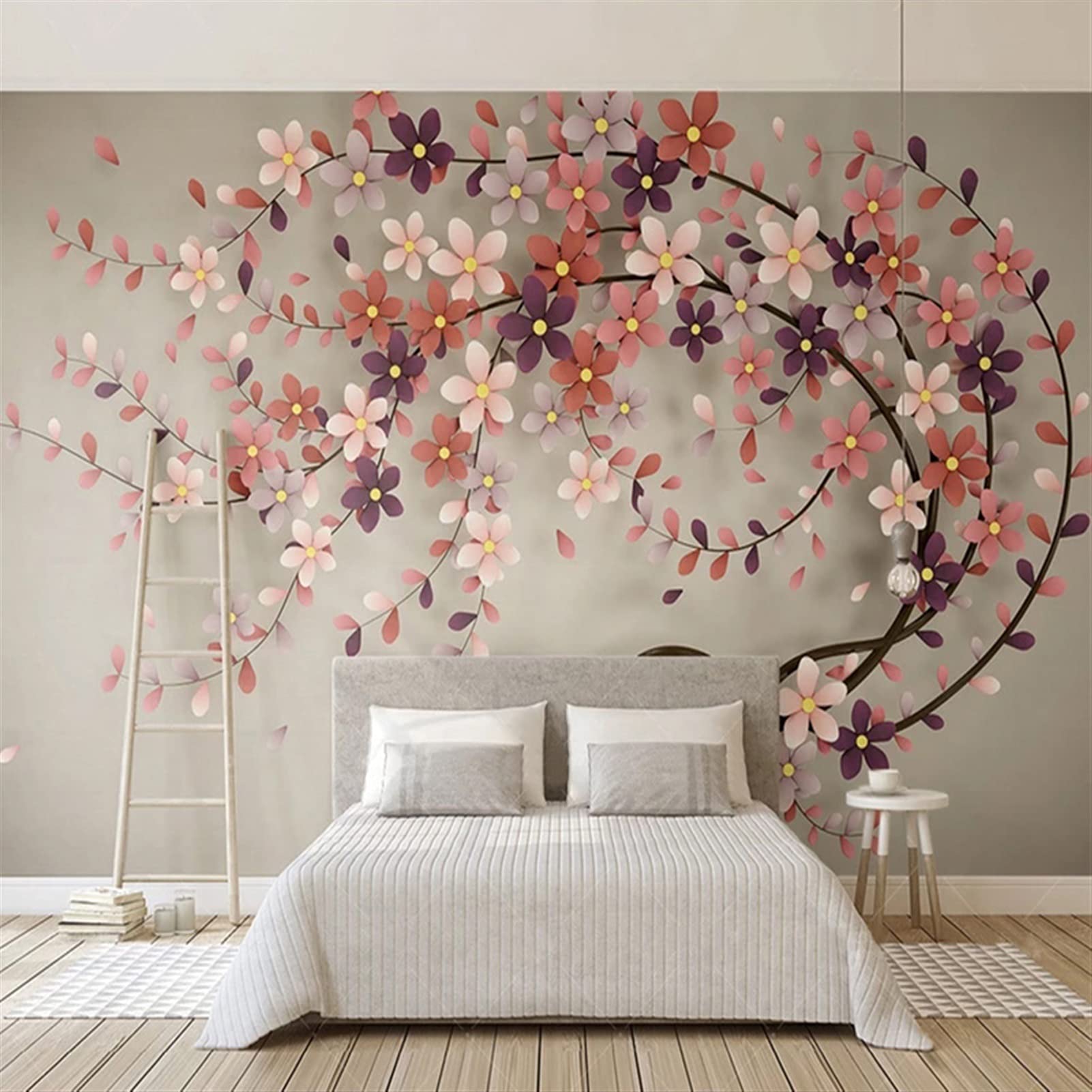 Adesivi ​Murali Foto Wallpaper 3D stereo albero fiori murali soggiorno camera da letto casa romantica home decor wall sticker non autoadesivo/carte da parete autoadesive /autoadesive Wallpaper