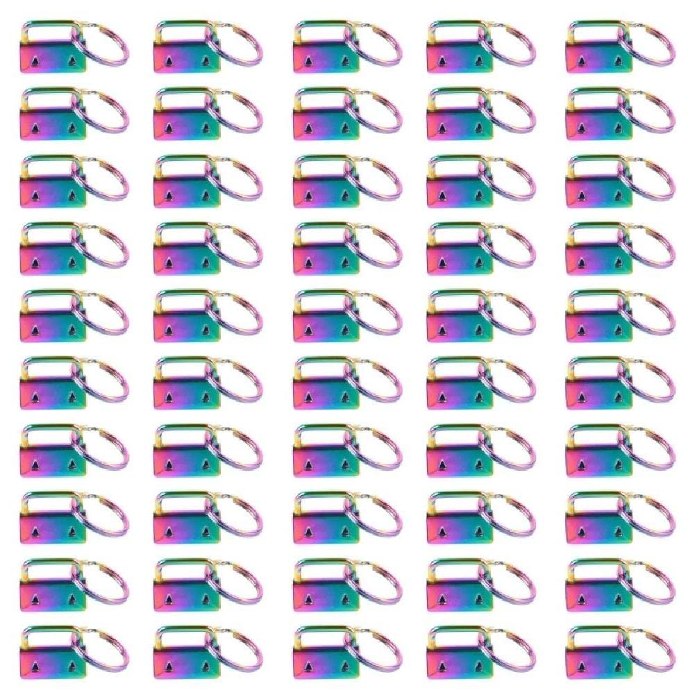 Set 50 Portachiavi Hardware In Lega Di Zinco 25 Mm - Per Cordini, Bracciali, Fai Da Te - Varie Finiture - 3