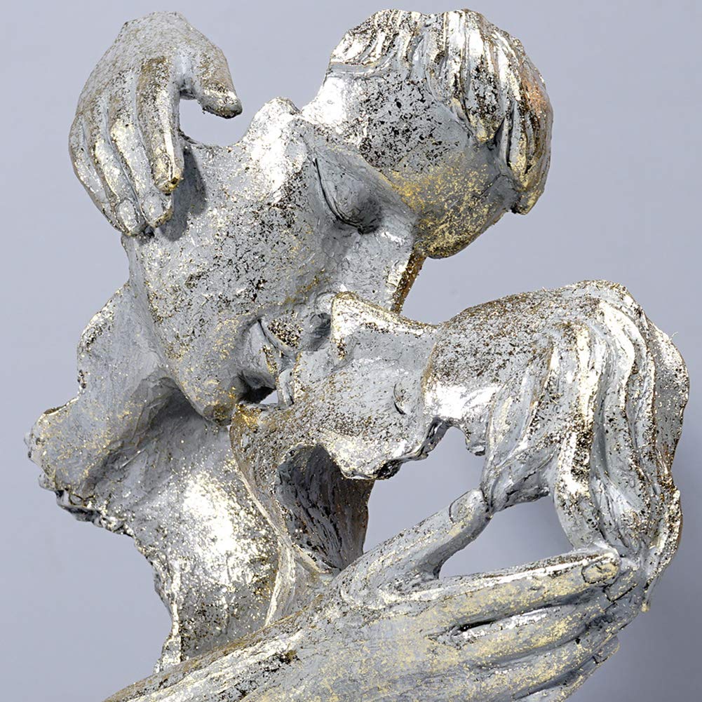 Statue di Coppia e Statuette per la Decorazione Domestica, Abbraccio/Bacio Sculture Ornamenti, Anniversario/Matrimonio/Fidanzamento/Decorazione Romantica,A