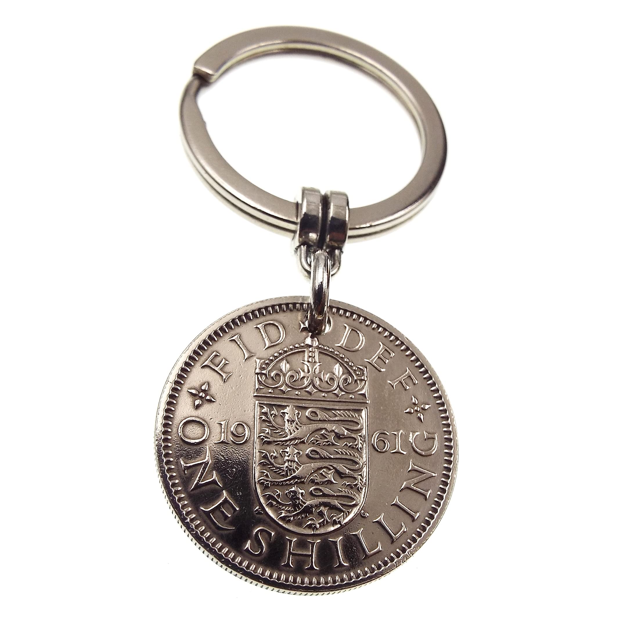 A Silver Dream 1961 English Shilling Coin Keyring