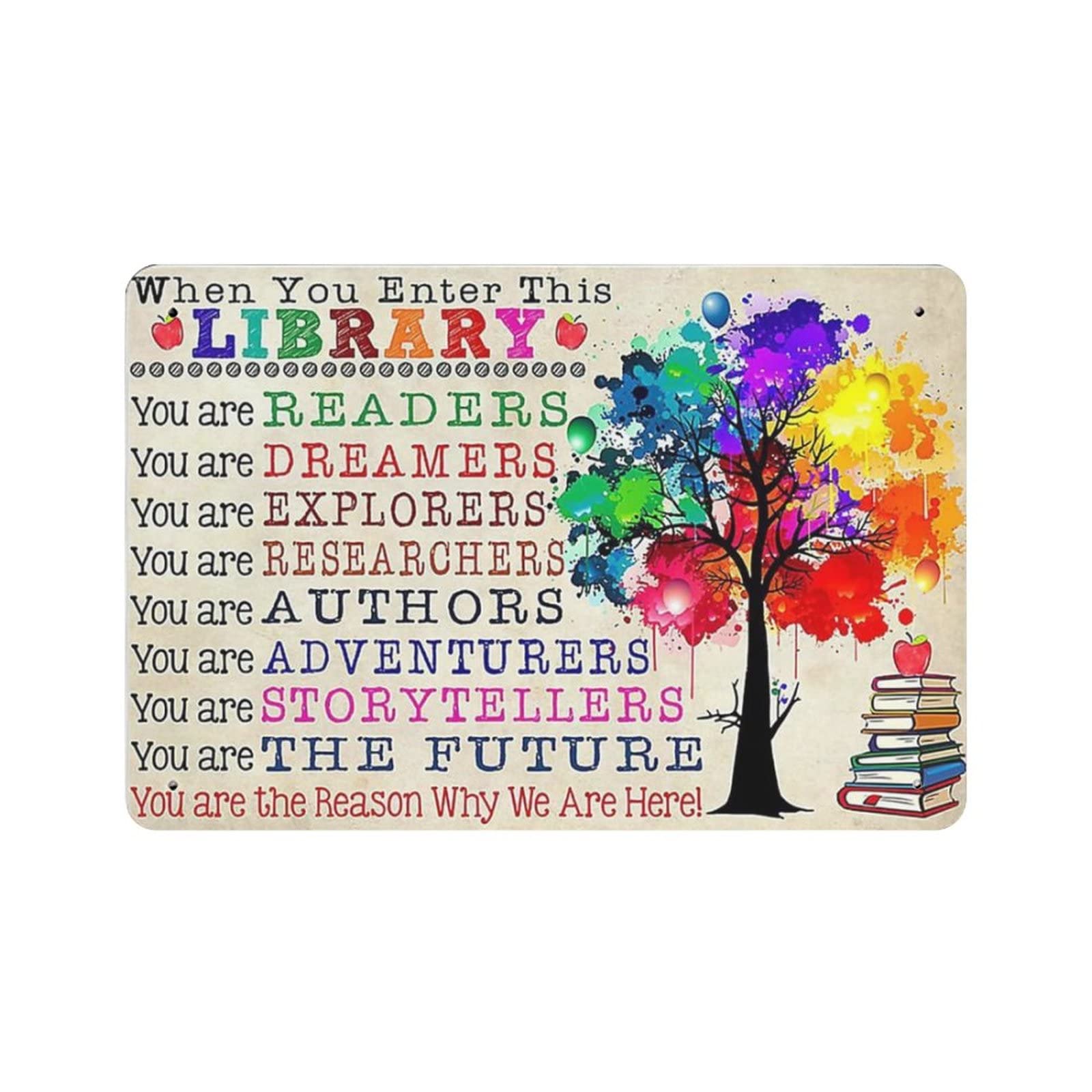 AOOEDM When You Enter This Library Metal Sign for Home Coffee Garage Wall Decor Vintage Poster Bar Signs for Home Bar Retro Metal Tin Sign