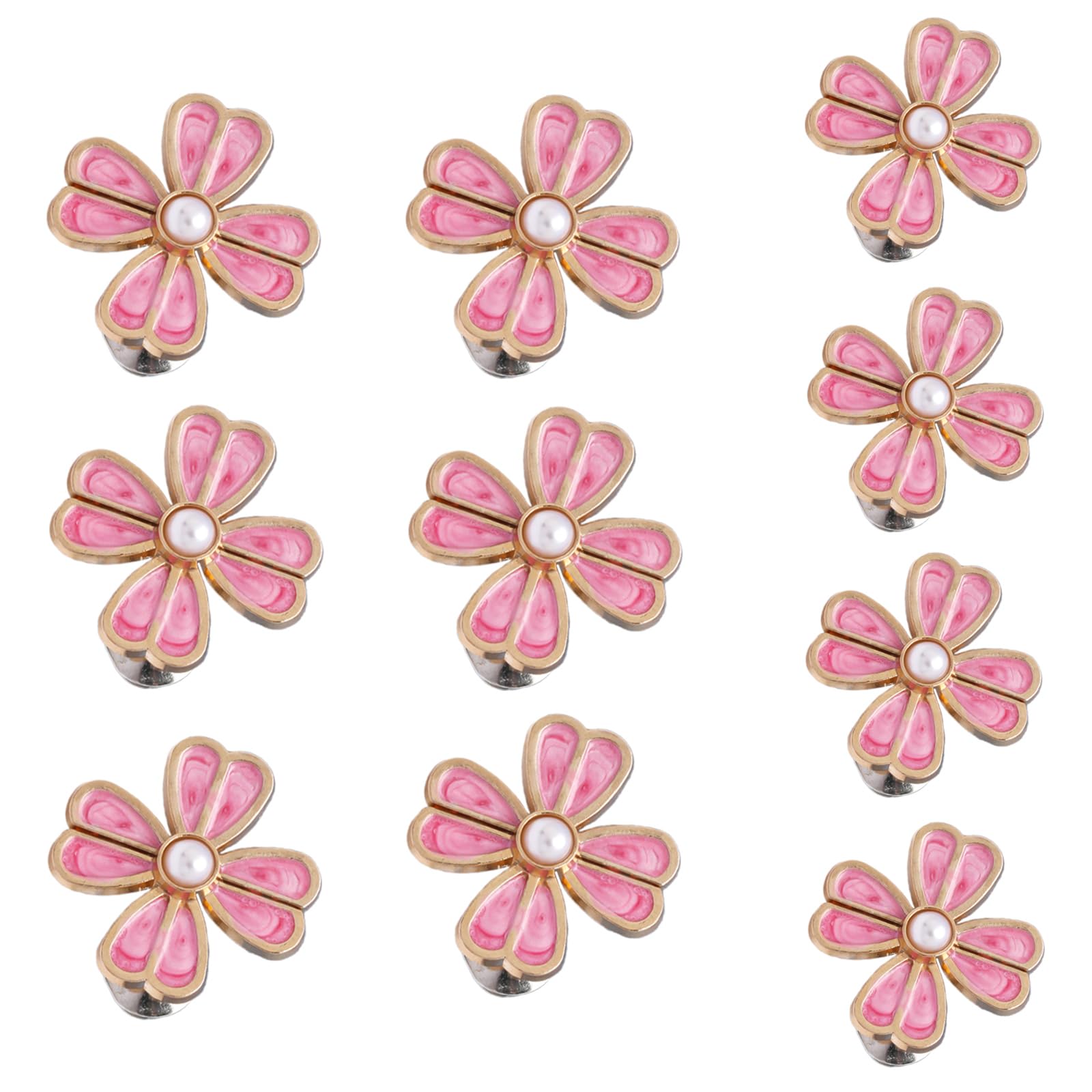 Tsophreniq 10 Pairs Flowers Jeans Waist Buckle Button Pins Simple Installation Jeans Button Pin Trousers Waist Tightener