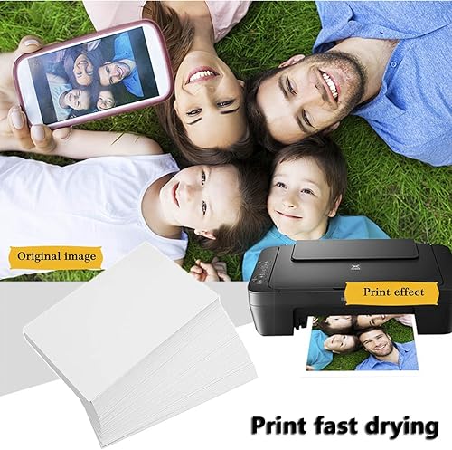 Miniatura 4 de 400 hojas de papel fotográfico de 4 x 6 pulgadas, 4R 6.35 oz/m², papel fotográfico de alta calidad, suave, impermeable, profesional, blanco, apto