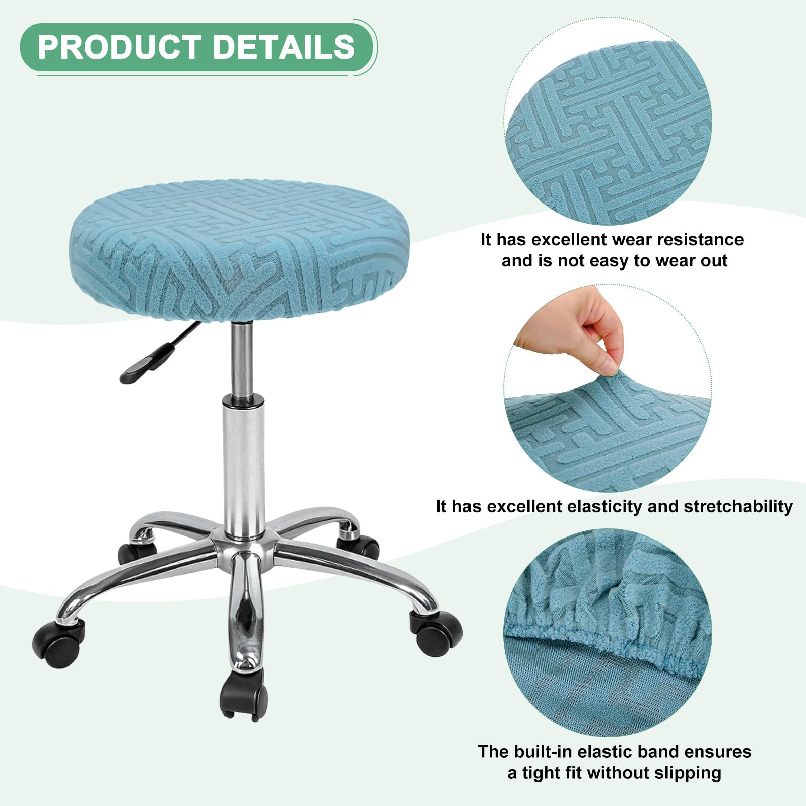 M METERXITY 1-Pack Bar Stool Covers Round - Image 2