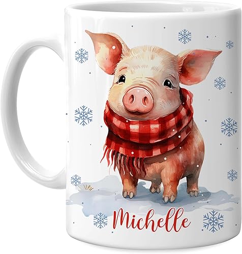 Hyturtle Taza de cerdo personalizada para niñas, hombres y mujeres, regalos de cumpleaños y Navidad para amantes de los cerdos, regalos de cerdos