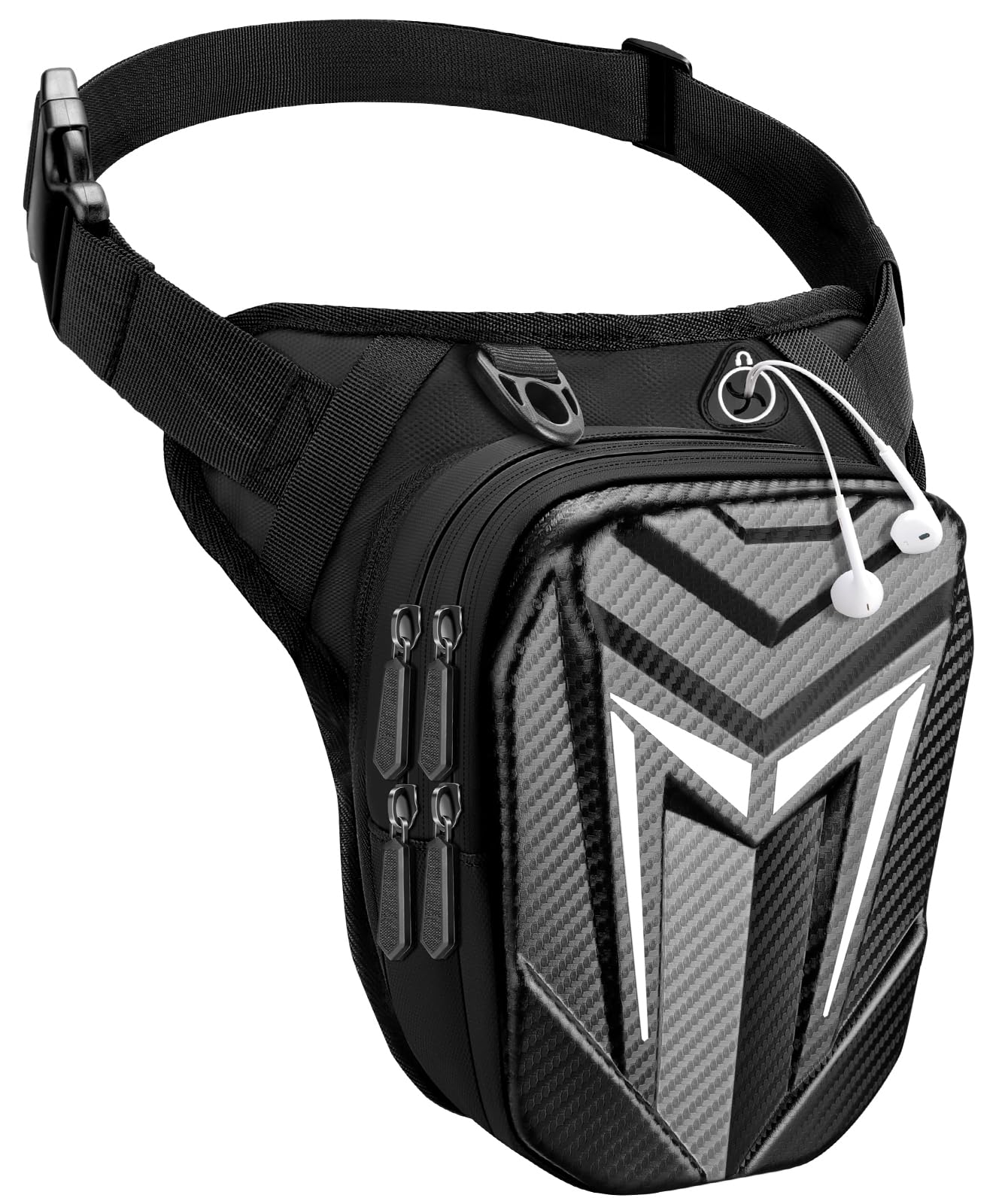Mohard Marsupio Moto Espandibile EVA Borsa Cintura Cosciale Regolabile Borse Serbatoio Moto Striscia Riflettente
