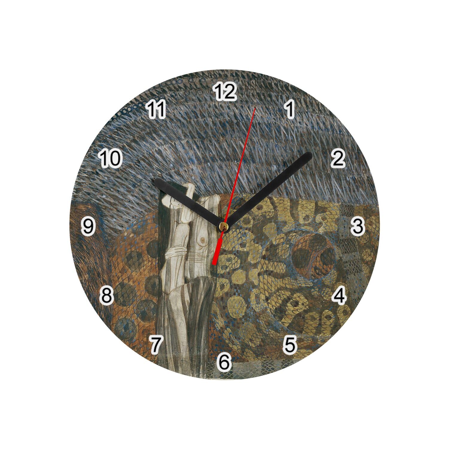 Horloge murale en verre Gustave Klimt 20 cm - Blanc
