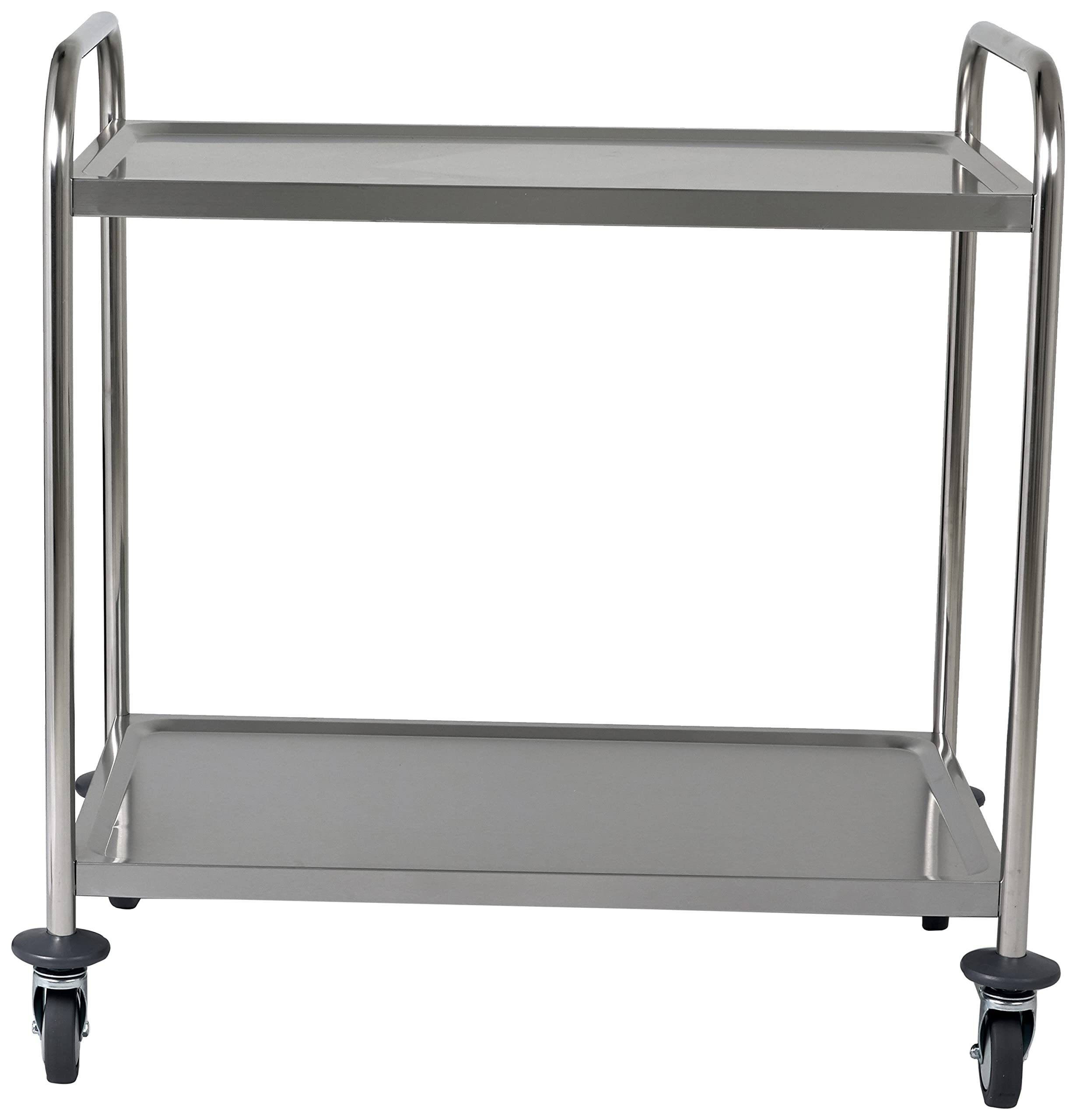 SARO FELIX - Carrello da Trasporto, a 2 ripiani, in acciaio inox, con capacità di carico da 50 kg, da 860 x 540 x 940 mm, per servizi light