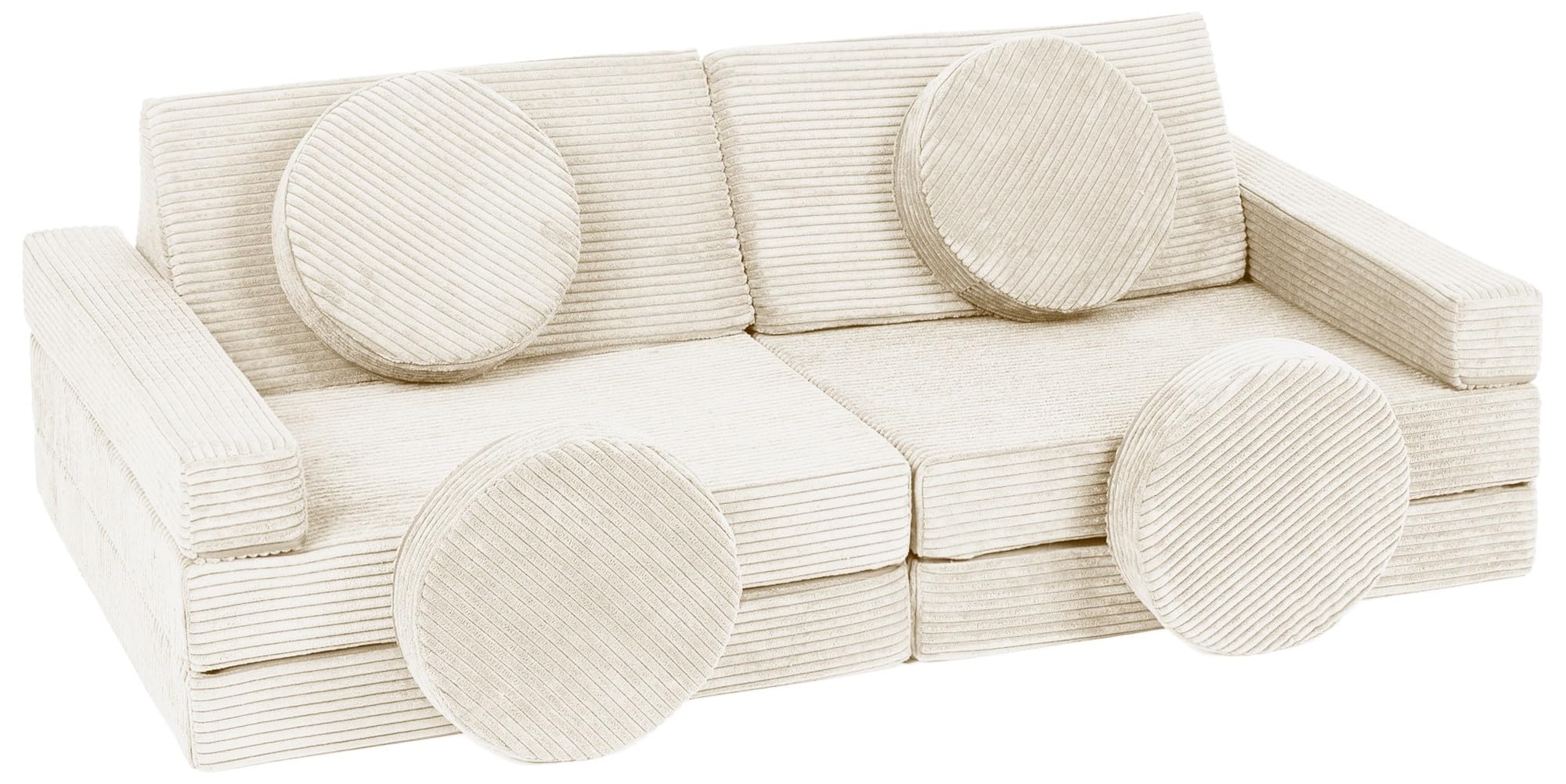 Canapé Multifonction Pouf Fauteuil pour Enfants éléments en Mousse Jeu (Couleur: crème (Velours côtelé))