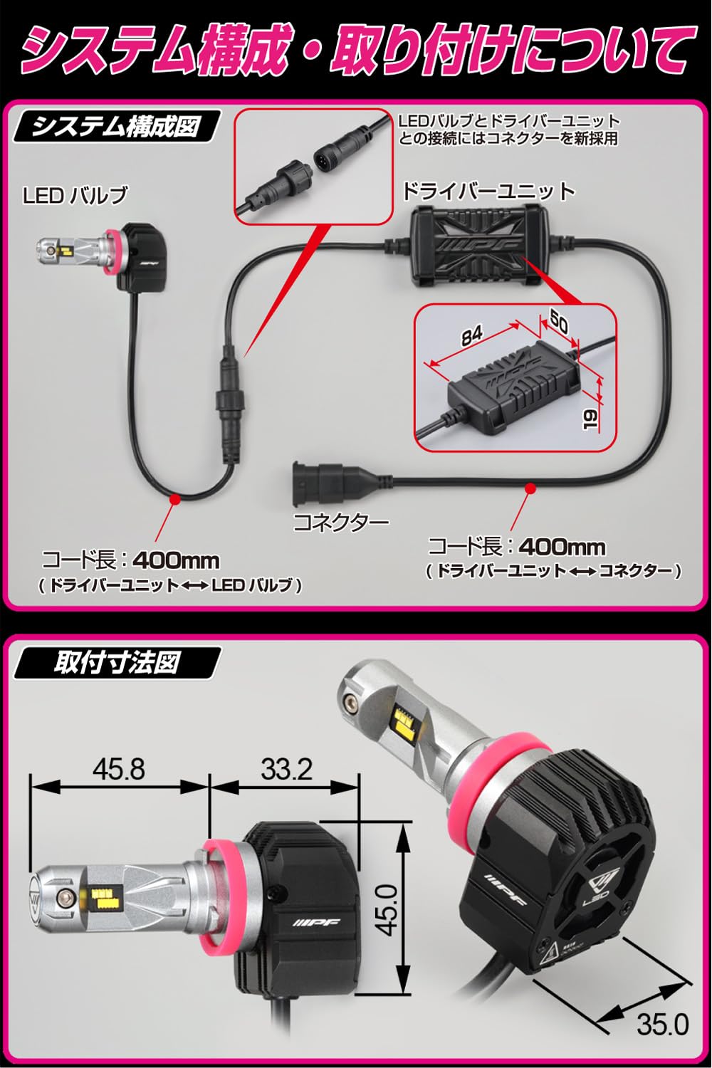 Amazon | M's Basic by IPF ヘッドライト LED 車用 H11 4600lm 2色切替