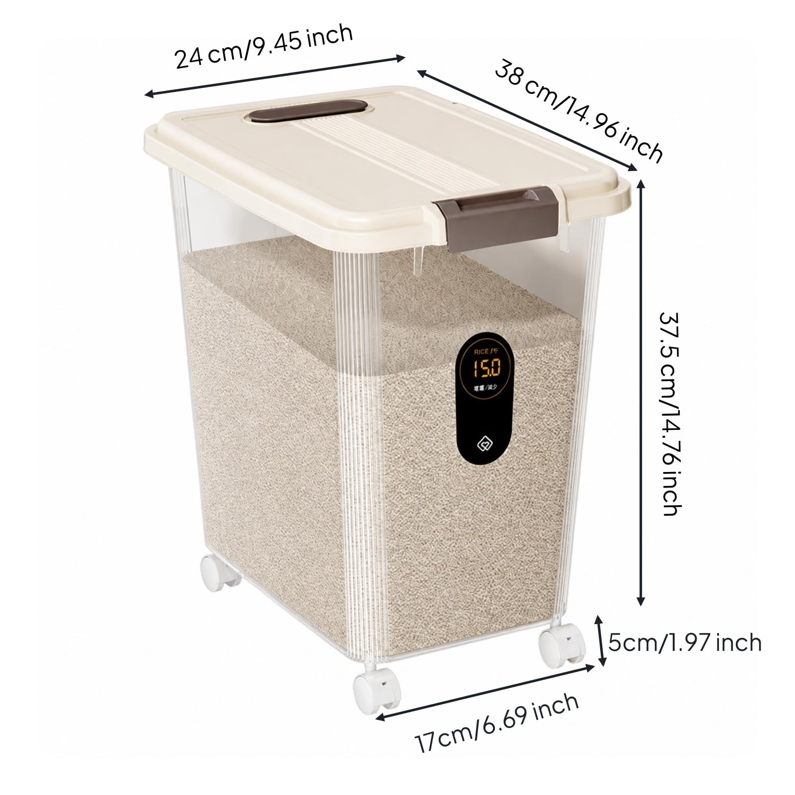 Durchsichtig box mit Rollen, style to 4, Transparentes Gelb