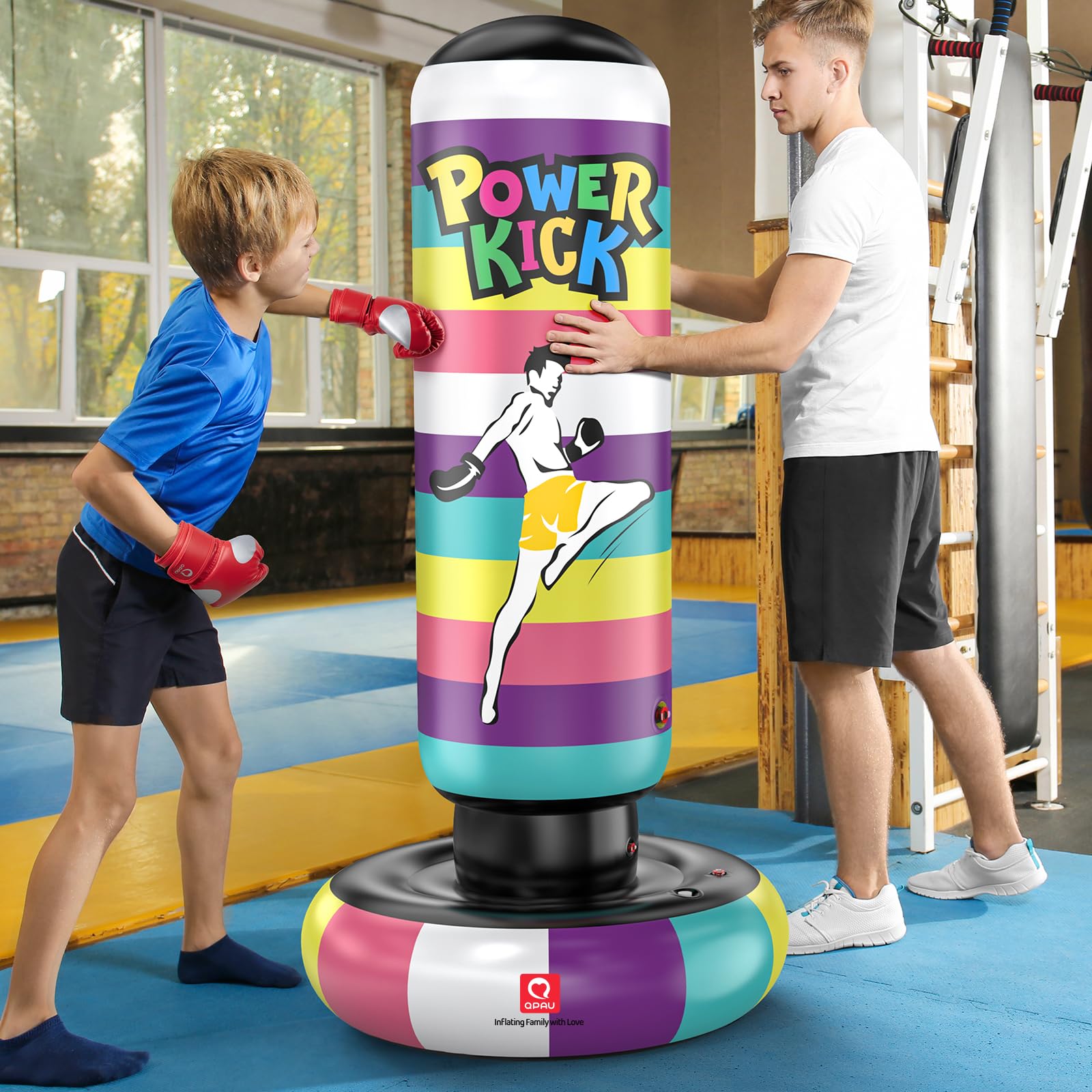 Sacco Da Boxe Gonfiabile Per Bambini - 48 Pollici, Dinosauro, Per Karate E Taekwondo, Età 3-6 Anni - Foto 4