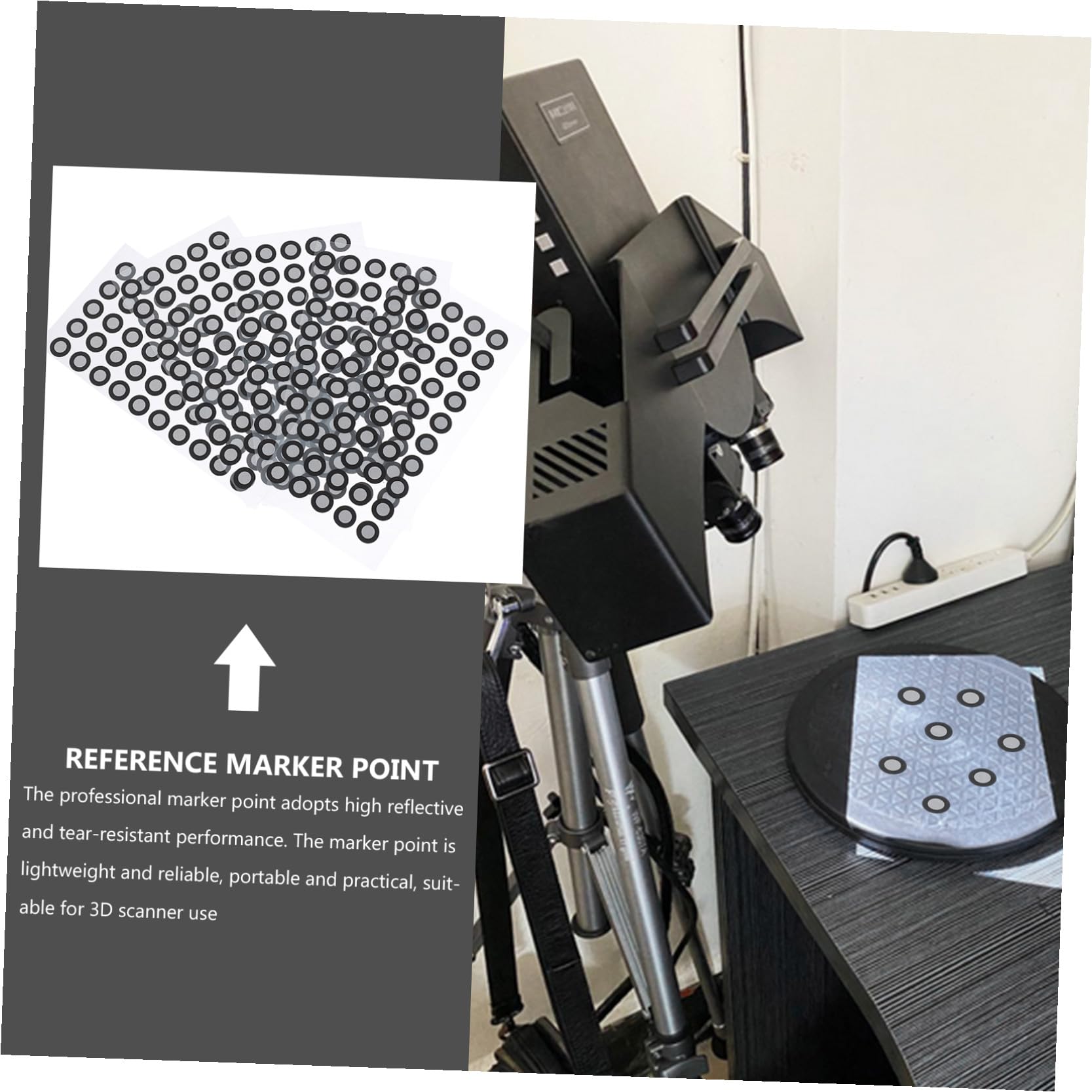 5Blätter Reflektierende Marker Punkte für Scanner Markierungsdots für Präzises Tracking und Positionierung Hochwertiges Reflektierendes Film Material für Optimale Ergebnisse