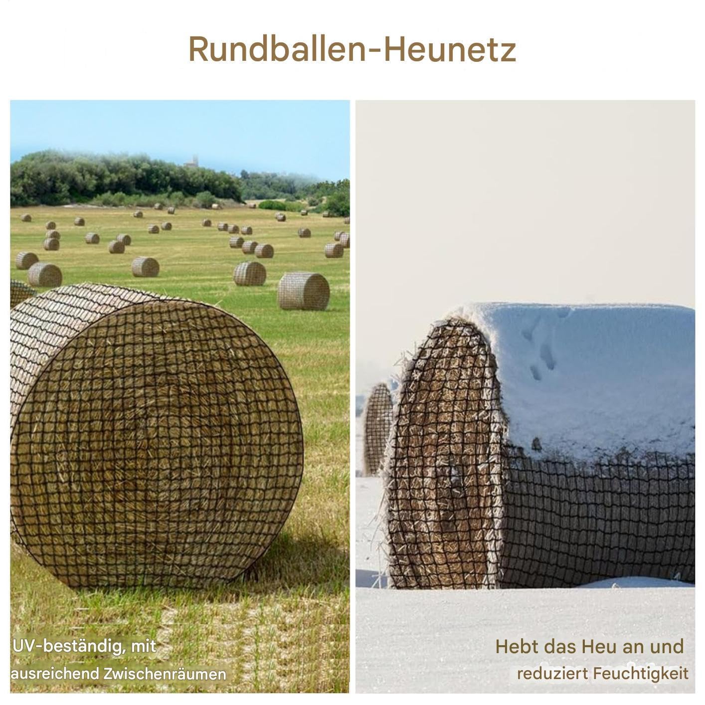 Generisch Red de heno para heno en establo, 150 × 150 cm, sin nudos, red de freno de alimentación estrecha para caballos, ganado y ovejas, red de forro de polietileno estable con goma elástica y