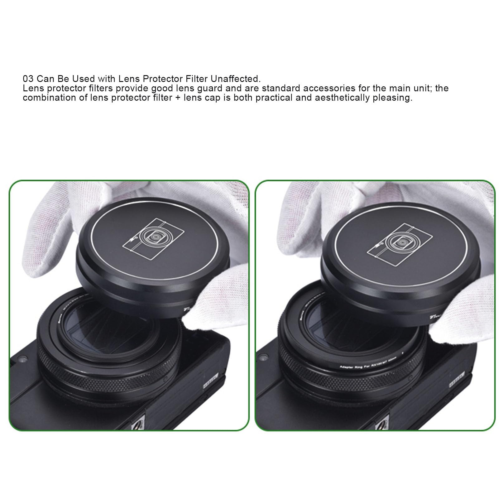 Amazon | Acogedor 56mm メタルレンズキャップ RX100 M6 M7 ZV1 ZV1 II