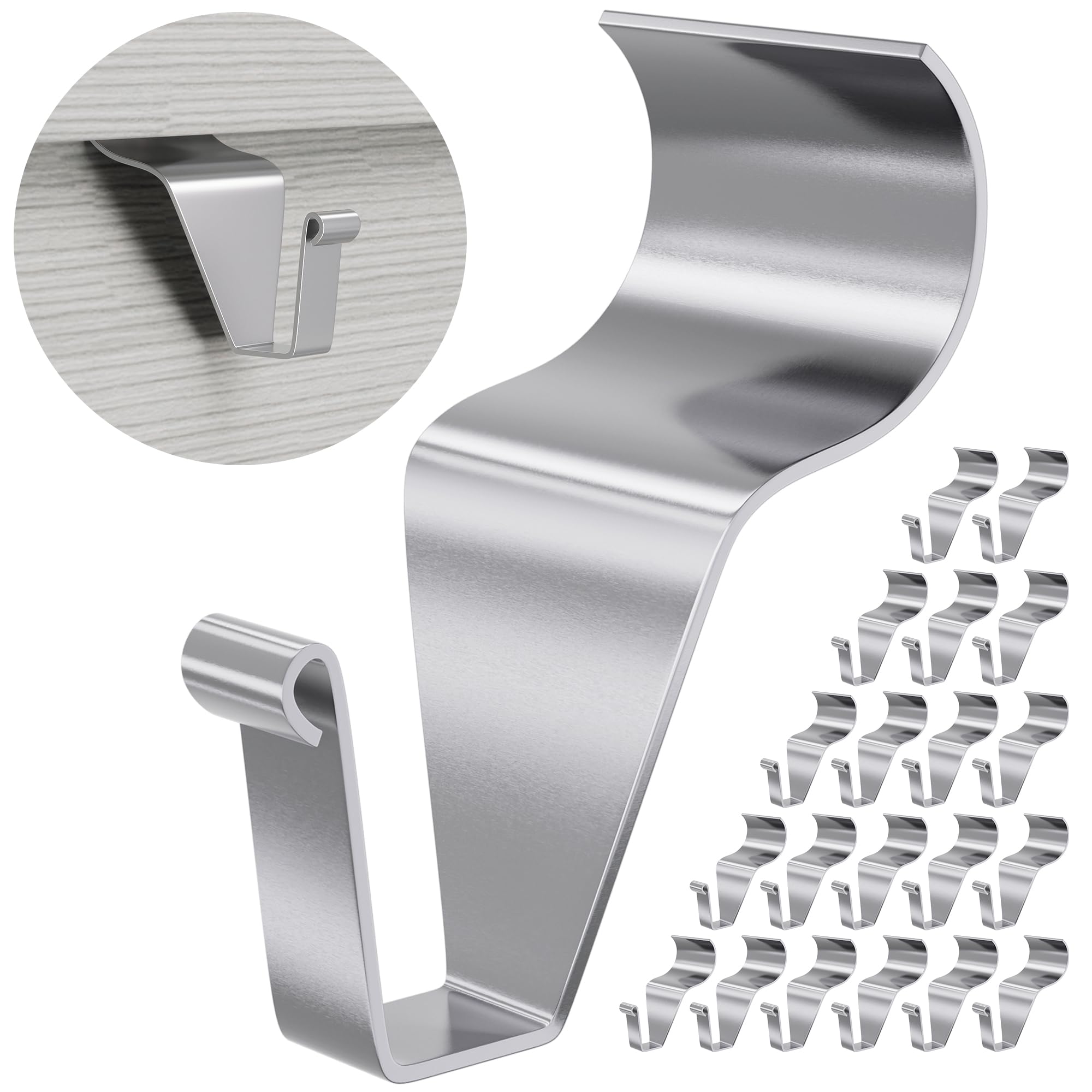 Vinyl Siding Clips Hooks (20 Pack), Heavy Duty No-Drill No Hole Damage-Free Siding Hangers for Outdoor Wall Lights Wreaths Garland Hanging, Front Porch Patio Decor