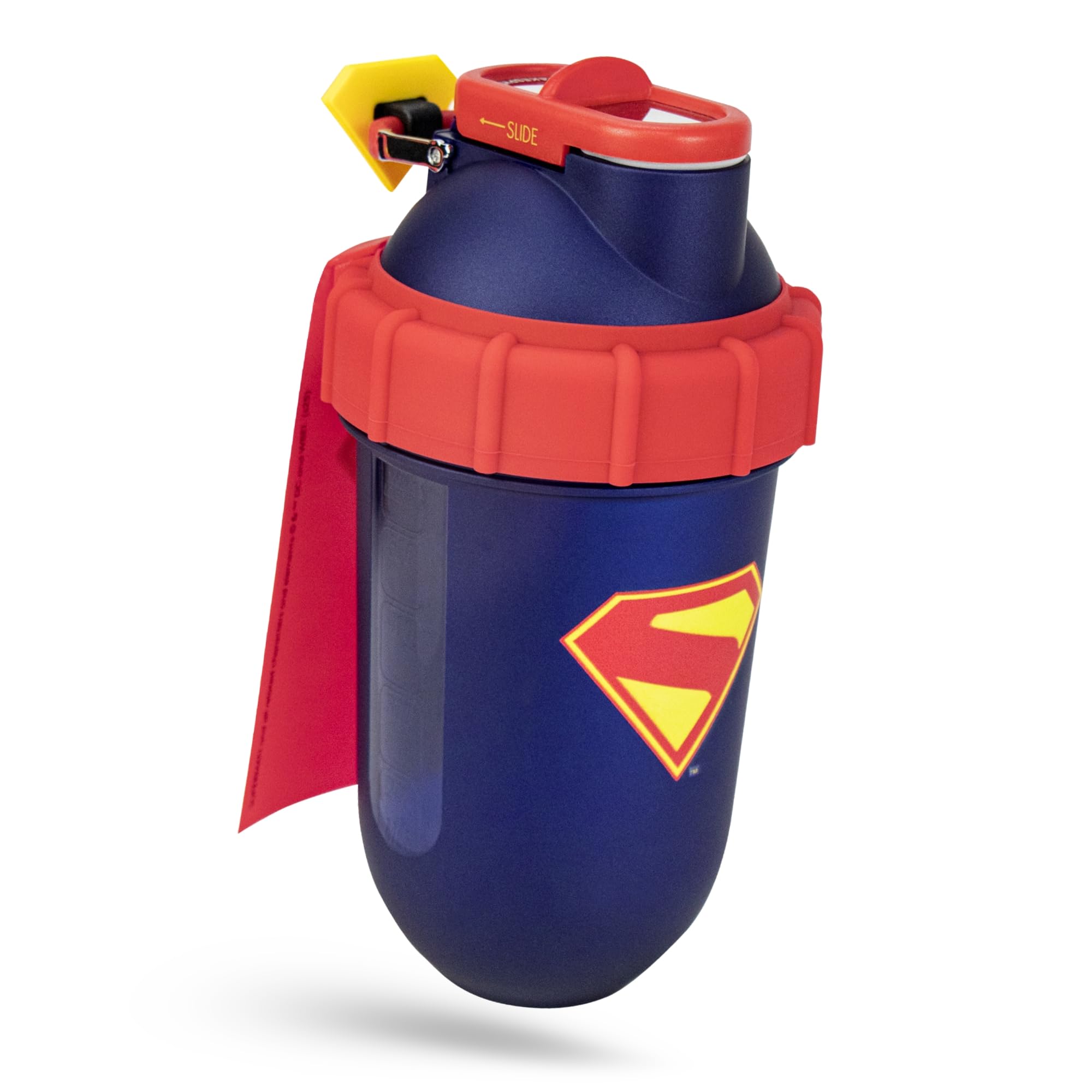 SHAKESPHERE Stainless Steel Protein Shaker Bottle - Superman Edition - 24oz Double Wall Insulated Shaker Cup, Leak-Proof, No mixing ball, Capsule Design, BPA-Free, Collector’s Box-image-38