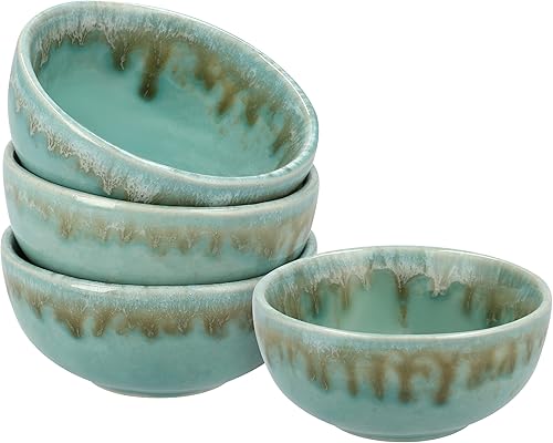 Miniatura 1 de Plato de cerámica para salsa de soja pequeños, 3 pulgadas, juego de 4 (azul pastel n.º 2)