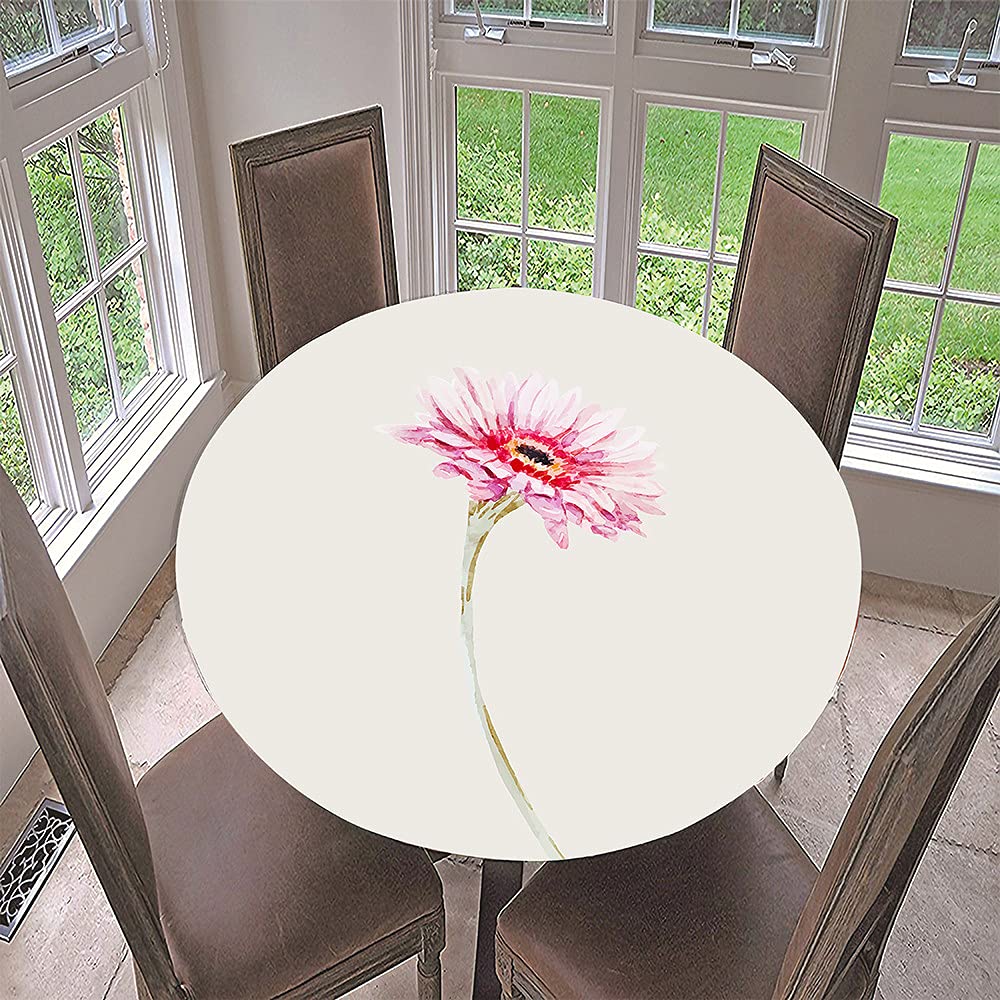 Morbuy Rondes Nappes Avec Bord Élastique, Nappes Rondes Anti Taches Lavable, Imperméable Polyester Nappe De Table 3D Imprimé De Floral Pour Cuisine Jardin Fête Table (180cm,Bleu Foncé