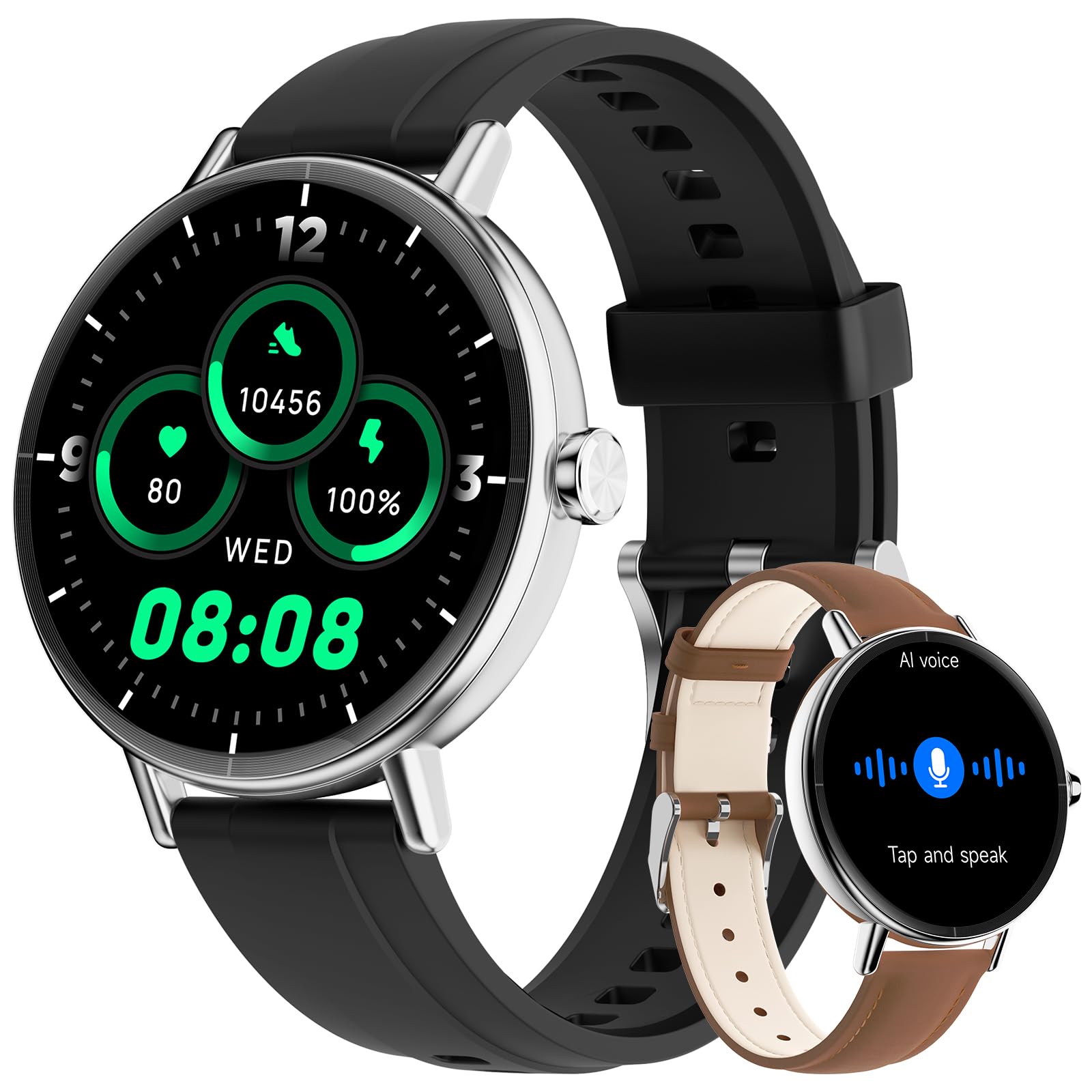 Smart Watches for Men Women 1 27 HD Fitness Watch Answer Make Call Heart Rate Sleep SpO2 Round