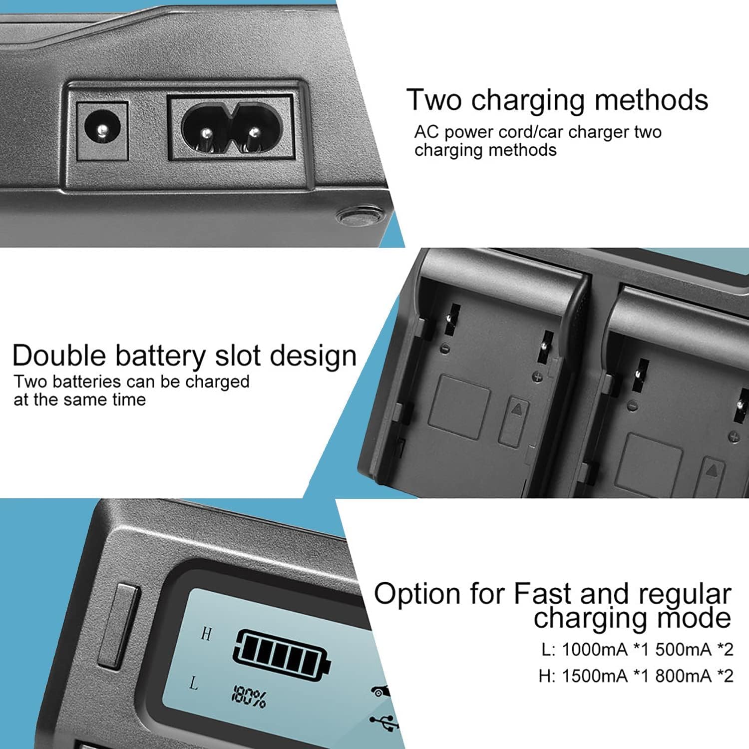 Fujifilm 100 V Kastar Dual LCD Charger For Fujifilm NP-T125