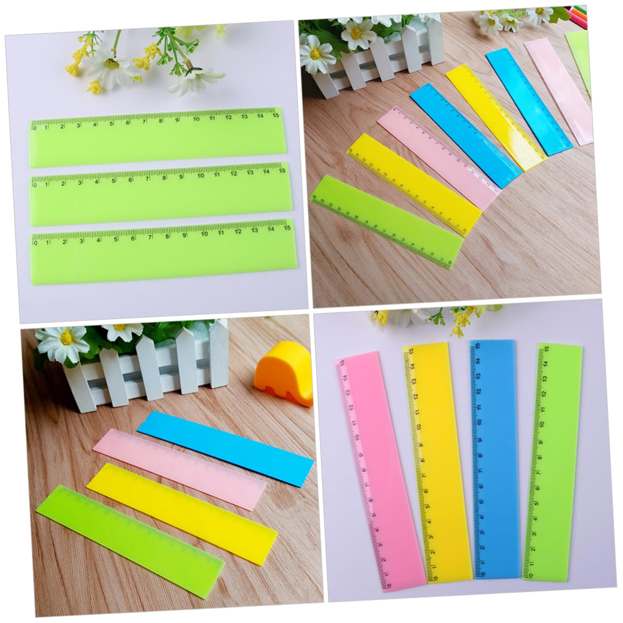 5 Set Righello Colorato Righello Per La Classe Righelli Di Plastica Righelli Dritti Multifunzione Colorati in Plastica Multifunzione Leggeri 25 Pezzi * 5