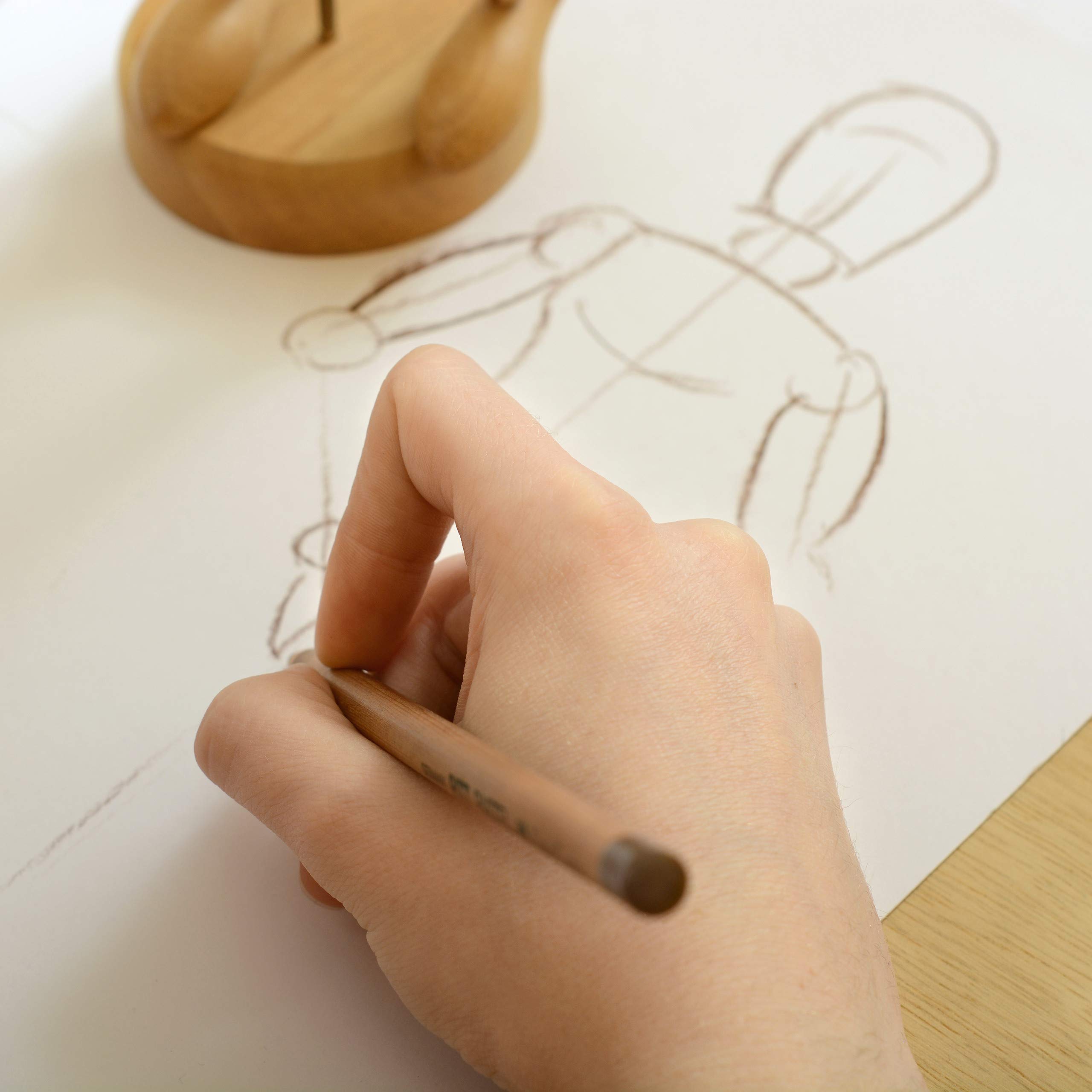 Relaxdays Manichino da Disegno in Legno, Bambola Snodabile 15 cm