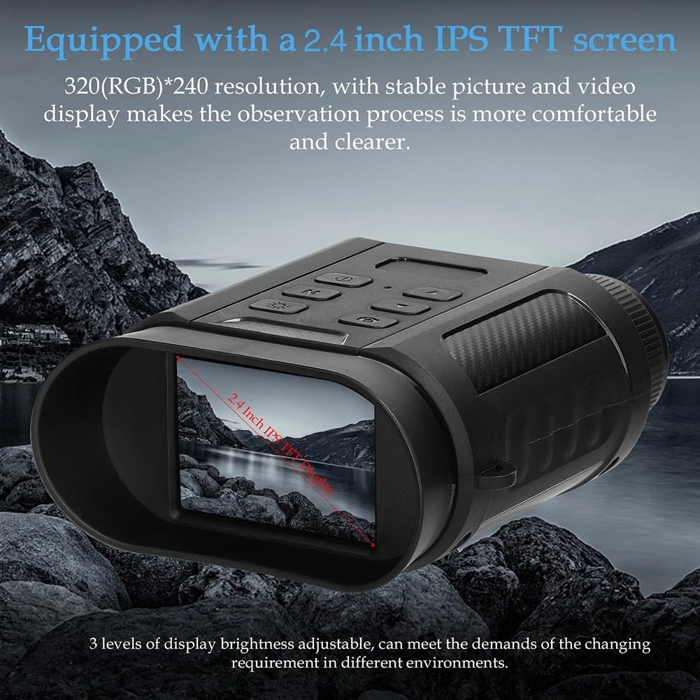 4K con zoom digital, pantalla TFT de 2.4 pulgadas, alcance de 300 m, foco IR de 850 nm, compatible con tarjeta TF de 128 GB para observación de vida silvestre y observación de estrellas