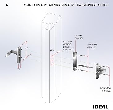 Ideal Security in-Swinging Storm Door Handle Set for Inward-Opening Storm & Screen Doors ONLY Surface Mount, Locking Inside Latch, Black