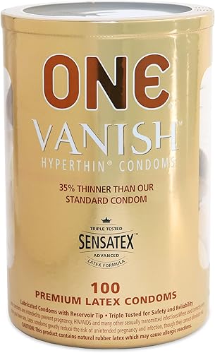 ONE Preservativos Vanish Hyperthin | Preservativos de látex ultrafinos 100 unidades