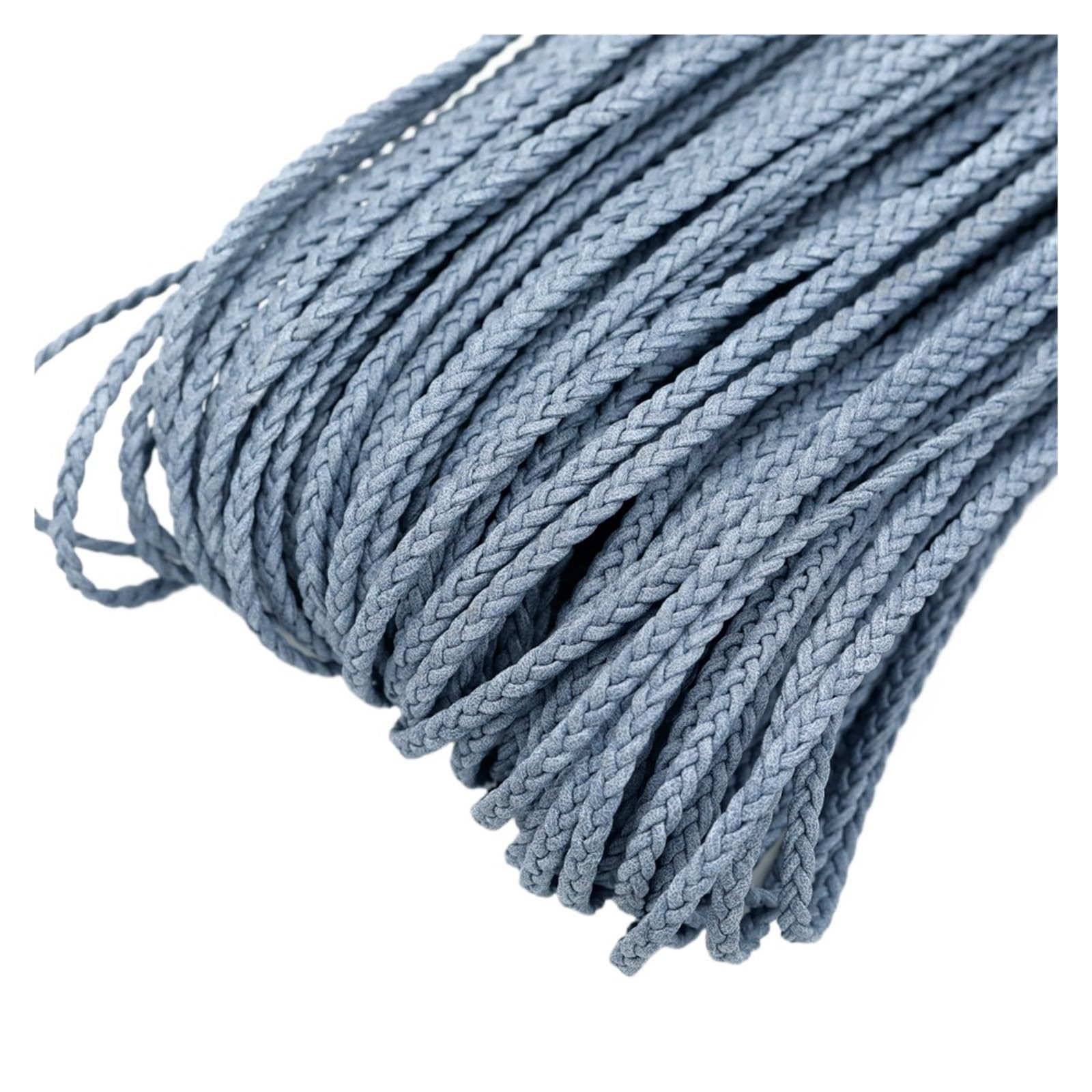 Genuine Braided Leather Cord 2meters 4mm Flat Braided Leather Bracelet Findings Cord String Rope DIY Necklace Making(Blue)